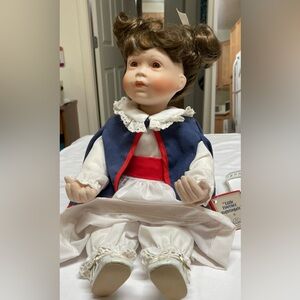 Florence Nightingale Knowles Blue and Red Doll with Vintage Accessories